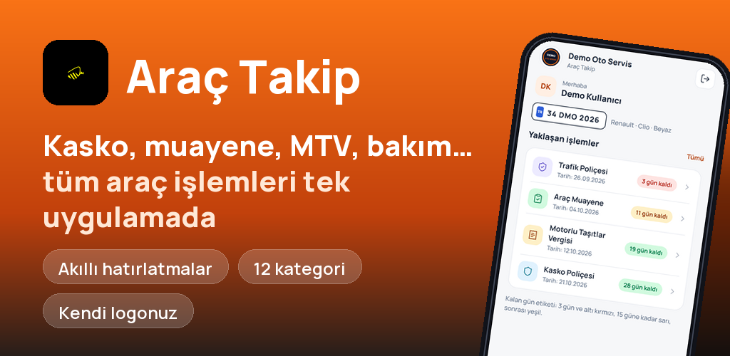 Araç Takip uygulaması özet rapor ekranı